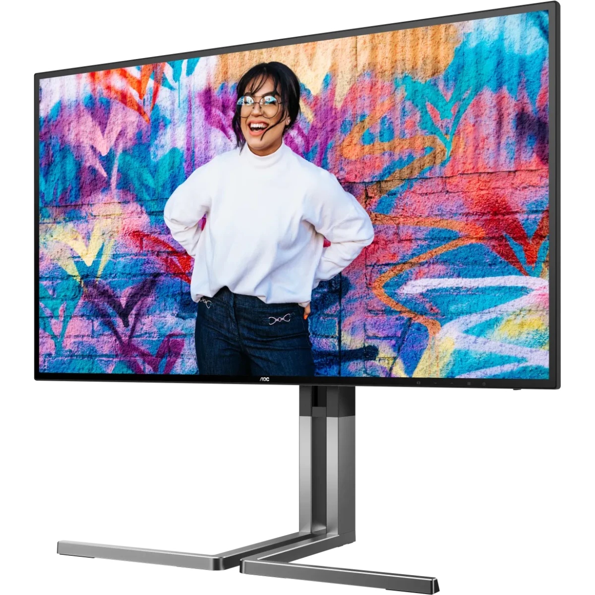 Монитор 27" AOC U27U3CV Black (4K, Nano IPS, 3840x2160, 60Hz, 4 ms, 178°/178°, 400 cd/m, 1300:1 50M:1,2xHDMI 2.0, +DisplayPort 1.4,  DP Out, 4 x USB3.2 type A Gen2, USB-C Docking  (96Вт), LAN, SPK, Pivot)