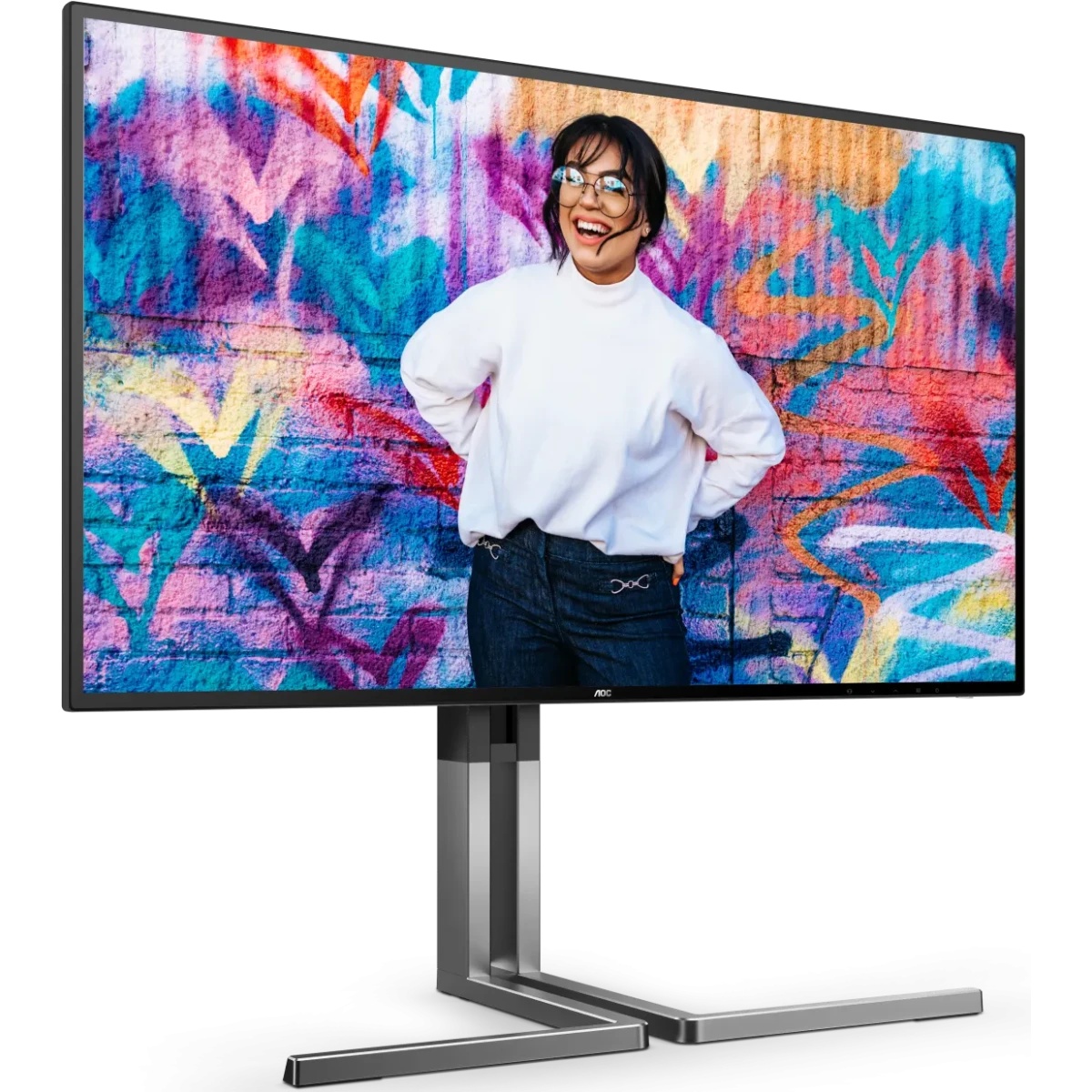 Монитор 27" AOC U27U3CV Black (4K, Nano IPS, 3840x2160, 60Hz, 4 ms, 178°/178°, 400 cd/m, 1300:1 50M:1,2xHDMI 2.0, +DisplayPort 1.4,  DP Out, 4 x USB3.2 type A Gen2, USB-C Docking  (96Вт), LAN, SPK, Pivot)