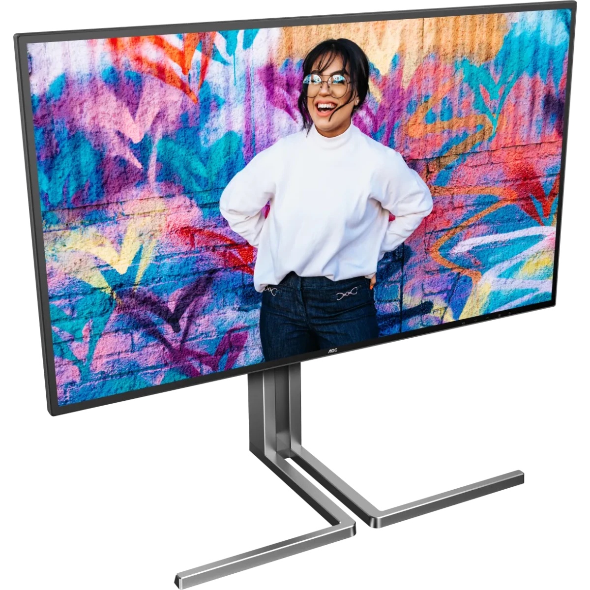 Монитор 27" AOC U27U3CV Black (4K, Nano IPS, 3840x2160, 60Hz, 4 ms, 178°/178°, 400 cd/m, 1300:1 50M:1,2xHDMI 2.0, +DisplayPort 1.4,  DP Out, 4 x USB3.2 type A Gen2, USB-C Docking  (96Вт), LAN, SPK, Pivot)