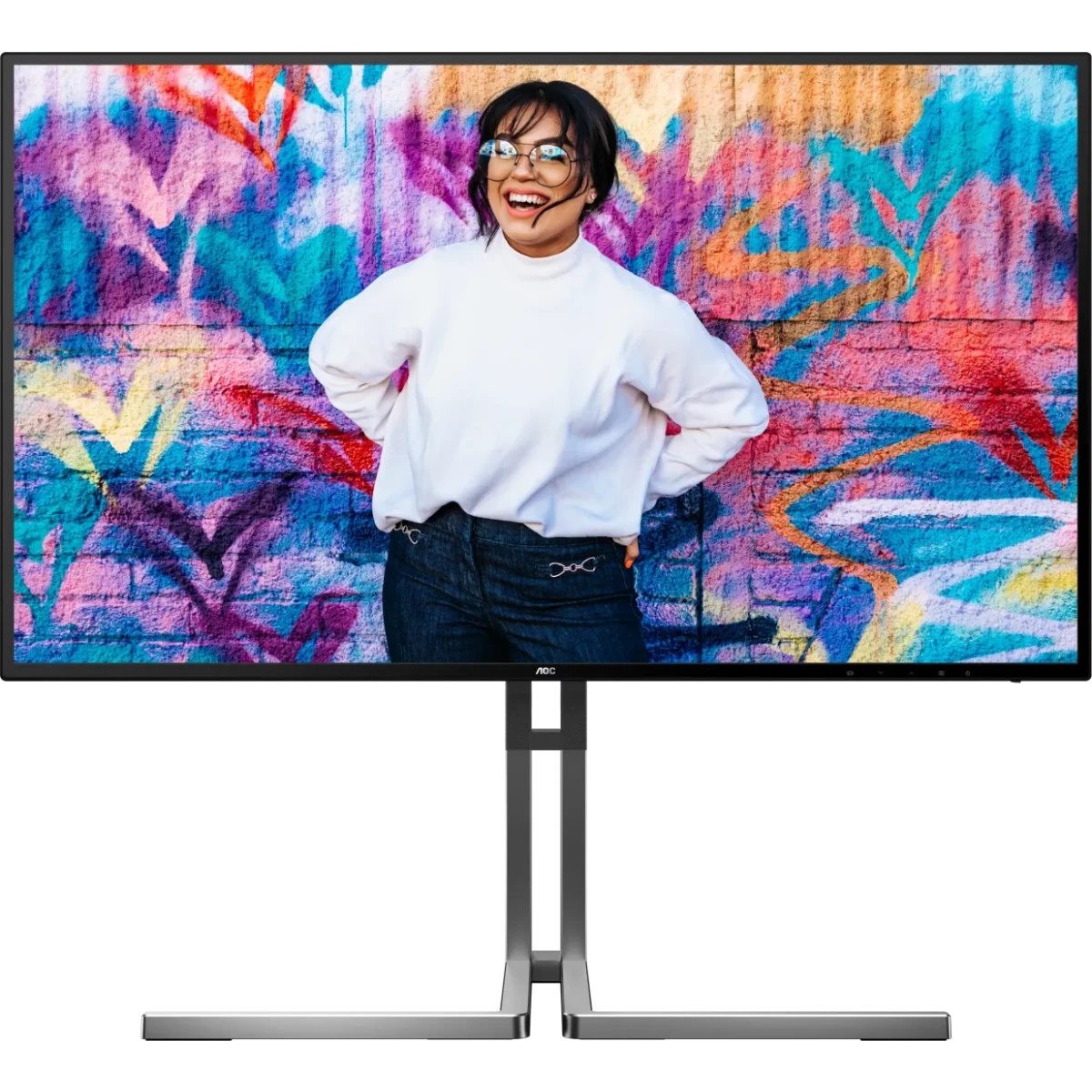 Монитор 27" AOC U27U3CV Black (4K, Nano IPS, 3840x2160, 60Hz, 4 ms, 178°/178°, 400 cd/m, 1300:1 50M:1,2xHDMI 2.0, +DisplayPort 1.4,  DP Out, 4 x USB3.2 type A Gen2, USB-C Docking  (96Вт), LAN, SPK, Pivot)