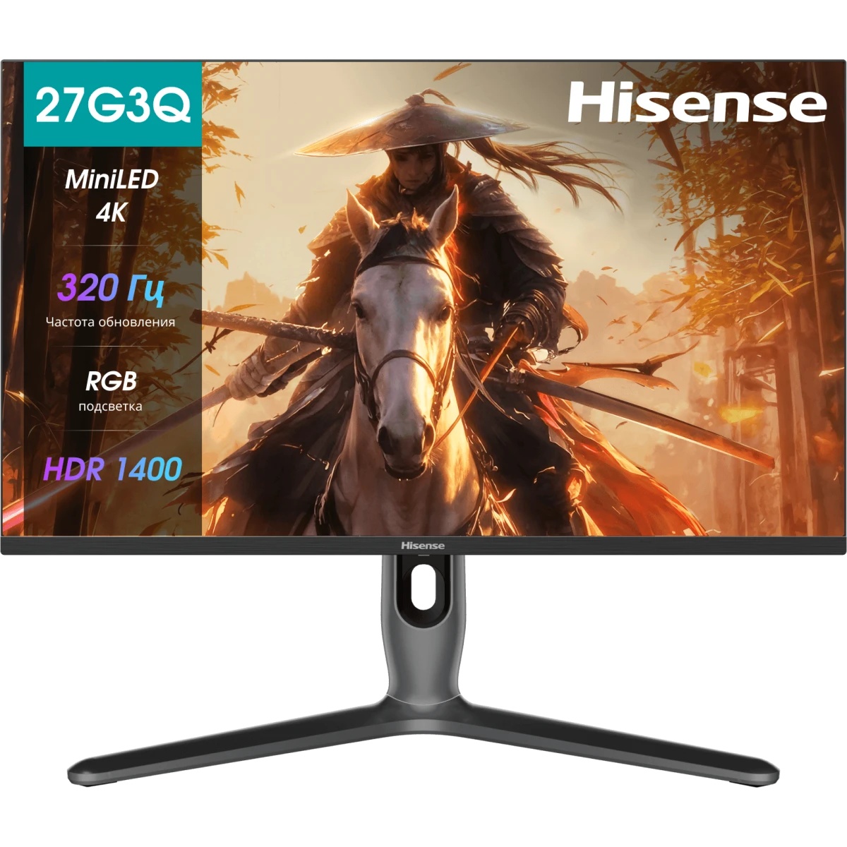 Монитор Hisense 27" 27G7Q-PRO, 3840x2160, 16:9, IPS/MiniLED, 1ms, 350cd, 320Hz, HDMI, DP