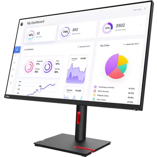 Монитор Lenovo 31.5" T32p-30, 16:9, IPS, UHD, 4ms, 350cd, 60Hz, HDMI, DP, USB, USB-C, LAN, HAS