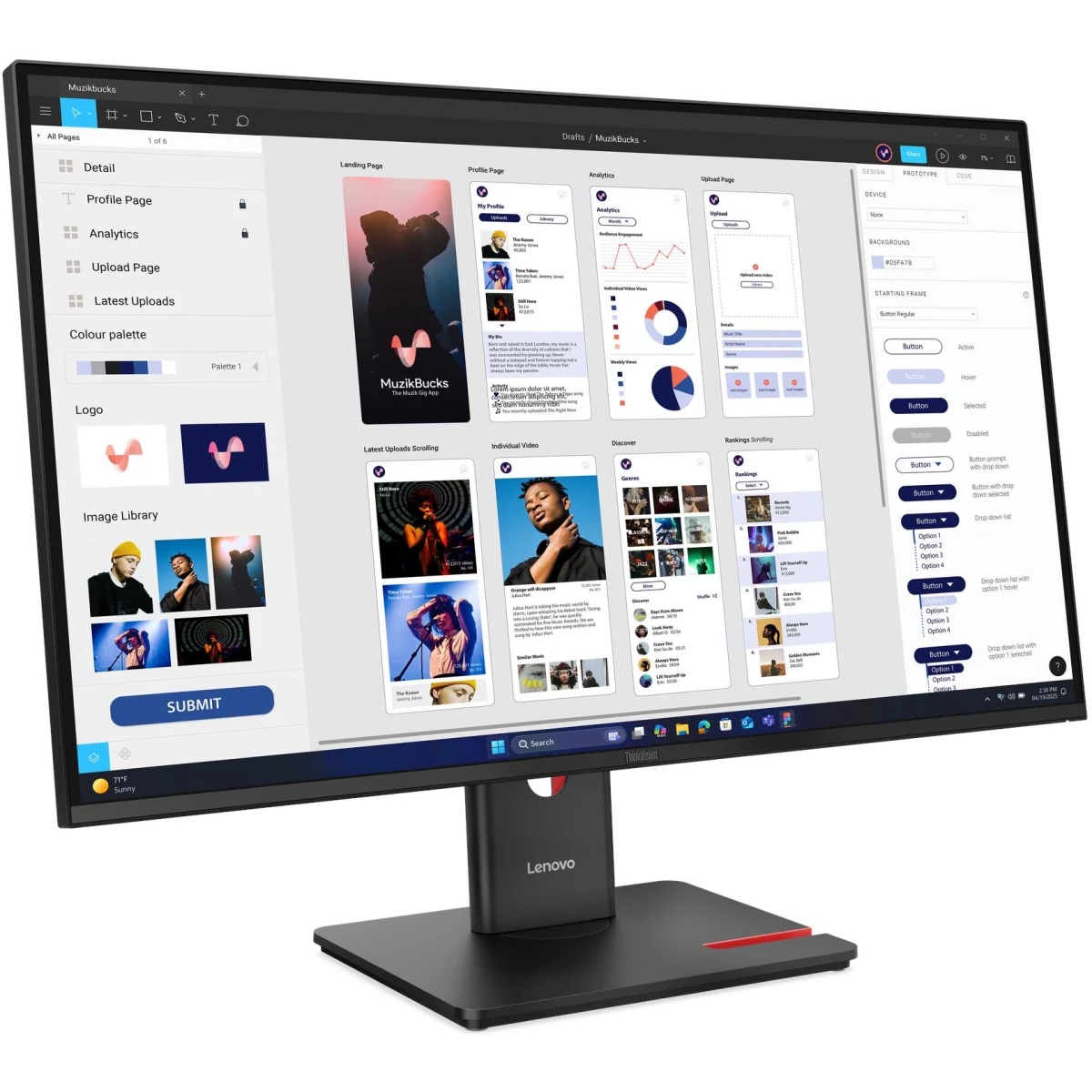 Монитор Lenovo 31.5" T32UD-40, 16:9, IPS, UHD, 4ms, 350cd, 60Hz, HDMI, DP, USB, USB-C, LAN, HAS