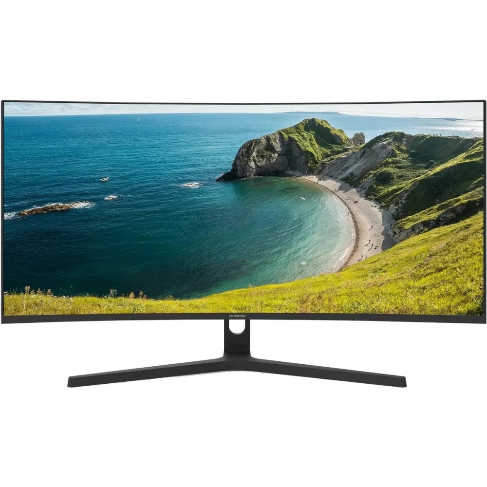 Монитор 34" SunWind SM-34QV401 VA 3440x1440, 165 Гц, 6 мс, 21:9, 300 кд/м2, 2xHDMI, 2хDP, 1x3.5 мм,