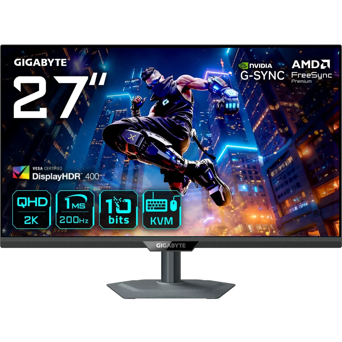 LCD Gigabyte 27" M27Q2 QD черный {IPS 2560x1440 200Hz 1000:1 350cd 178/178 16:9  полуматовая  HDMI DisplayPort USB HAS Pivot}