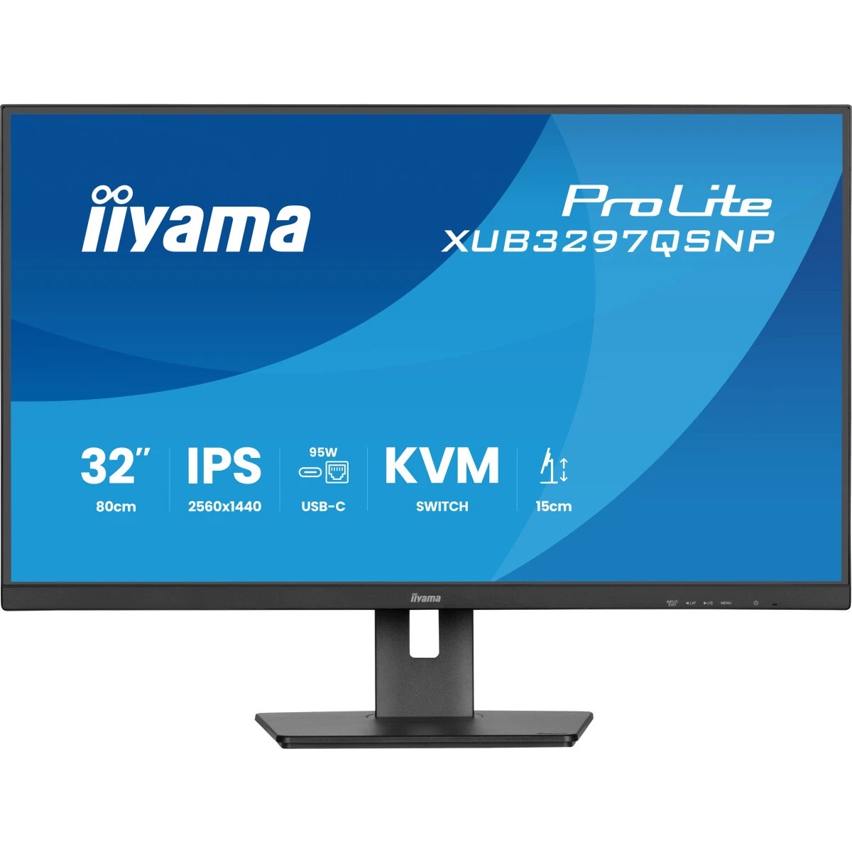 LCD IIYAMA 31.5" XUB3297QSNP-B1 {IPS 2560x1440 100Hz 1ms 350cd HDMI DisplayPort USB M/M HAS Pivot In}