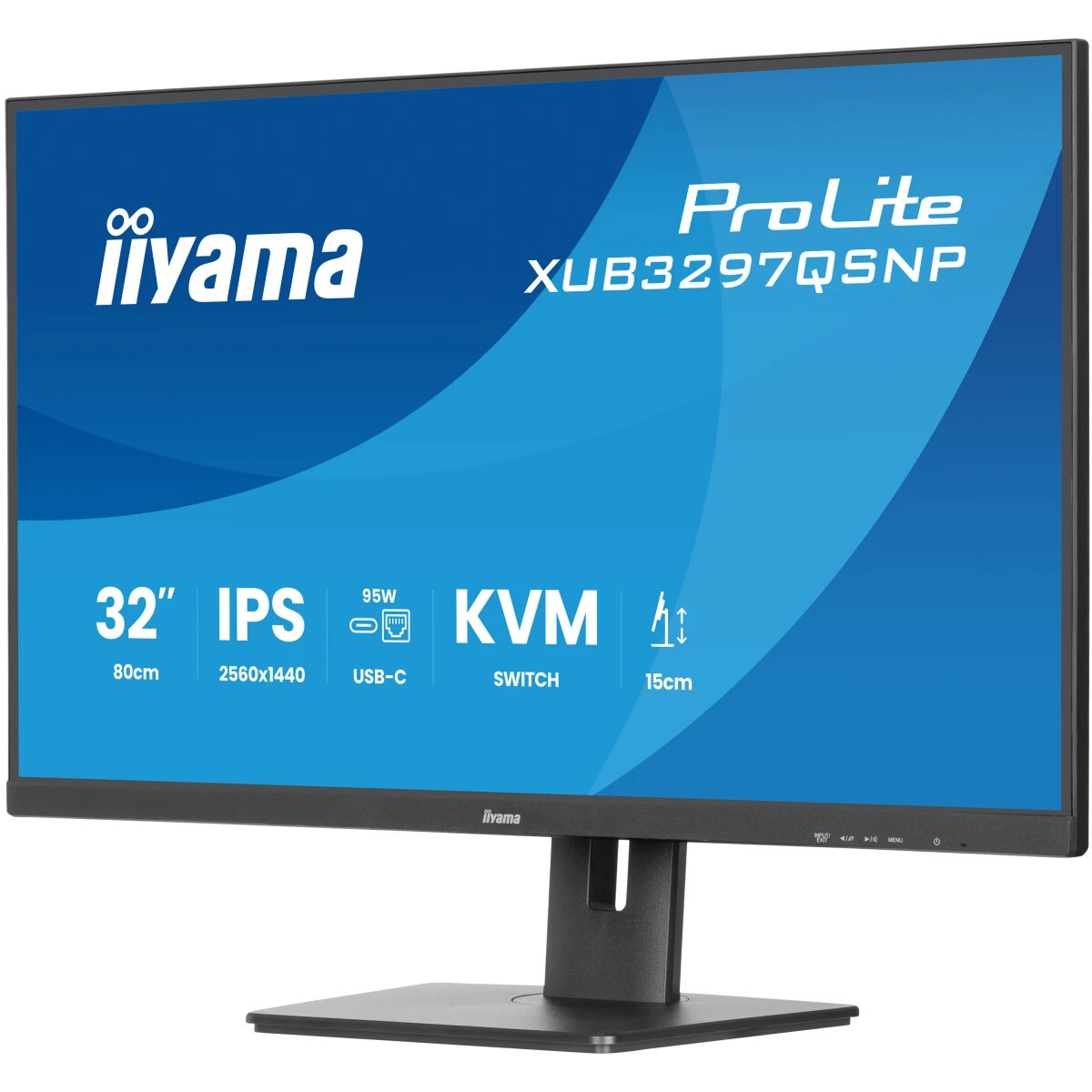 LCD IIYAMA 31.5" XUB3297QSNP-B1 {IPS 2560x1440 100Hz 1ms 350cd HDMI DisplayPort USB M/M HAS Pivot In}