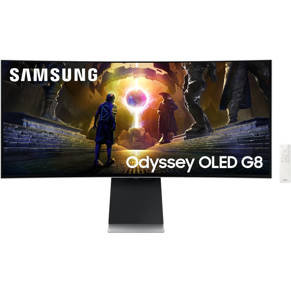 Монитор Samsung 34" S34DG852SMXUE серебристый OLED LED 21:9 M/M полуматовая HAS 250cd 178гр/178гр 34