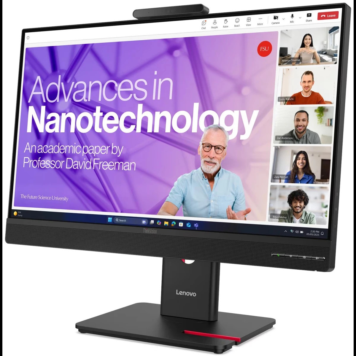 Монитор Lenovo ThinkVision T24-4v 23.8" 16:9 FHD (1920x1080) IPS, 120Hz, 250N, 1xHDMI 1.4, 1xDP 1.2, 1xVGA, 1xUSB-B (USB 5Gbps), 3xUSB-A (USB 5Gbps), 1xUSB-C (USB 5Gbps), Integrated webcam (5MP, IR+RGB), 1Y