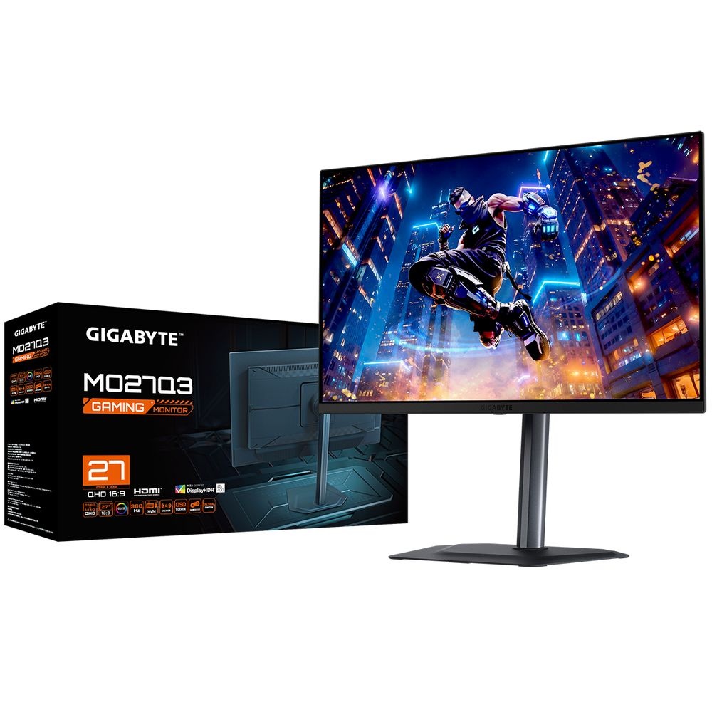 Монитор 27" Gigabyte MO27Q3 EK Black (QD OLED, 2560 x 1440, 360Hz, 0,03ms, 250cd/m->1000(пиковая), 1