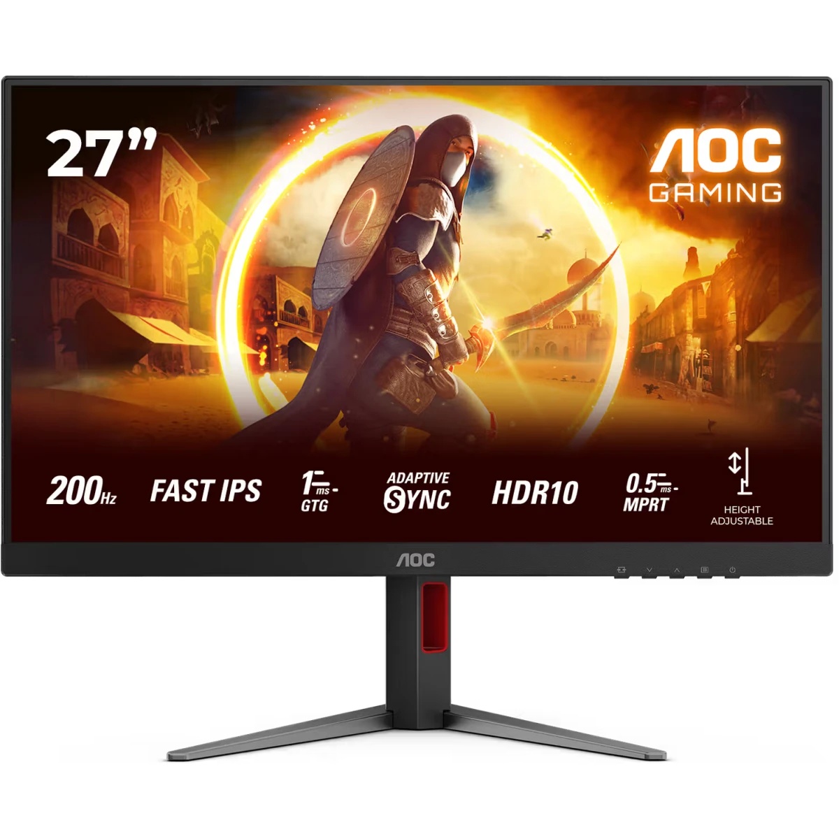 Монитор AOC 27" 27G4HA, 16:9, IPS, FHD, 1ms, 300cd, 200Hz, HDMI, DP, SPK, HAS