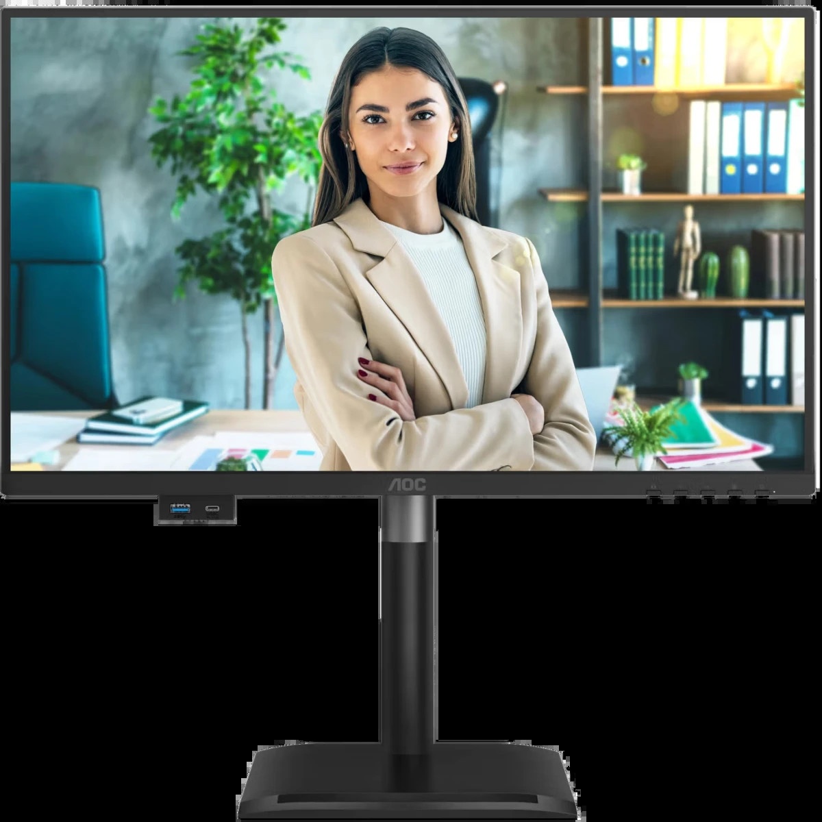 Монитор 23,8" AOC 1920x1080, WLED, 16:9, IPS, 300 cd, 1500:1, 20M:1, 4ms, 178°/178°, VGA, HDMI, DP,
