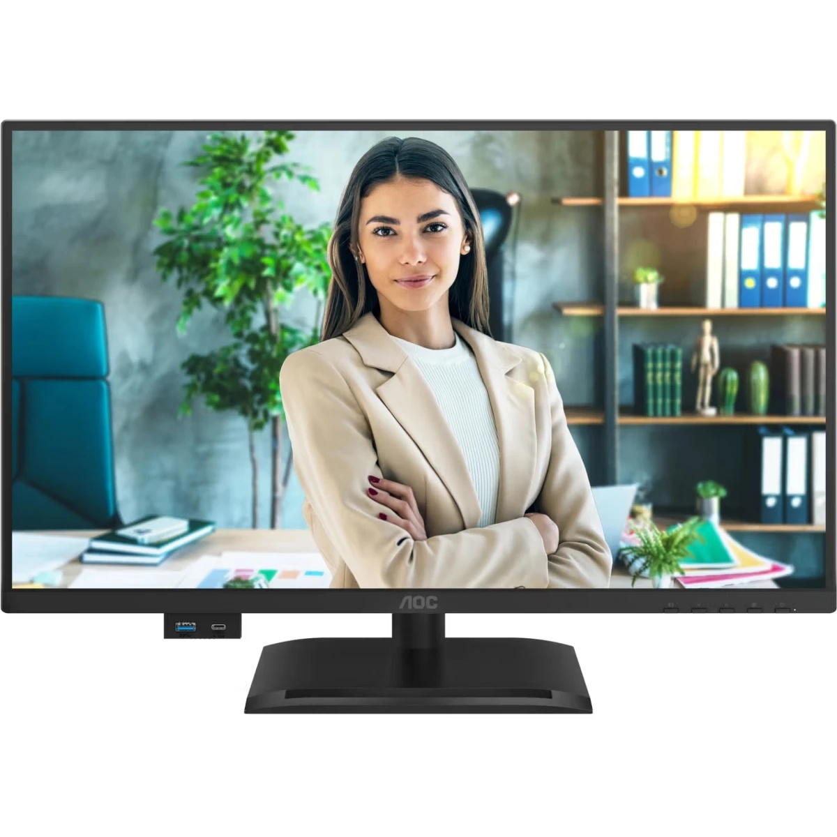 Монитор 23,8" AOC 1920x1080, WLED, 16:9, IPS, 300 cd, 1500:1, 20M:1, 4ms, 178°/178°, VGA, HDMI, DP,