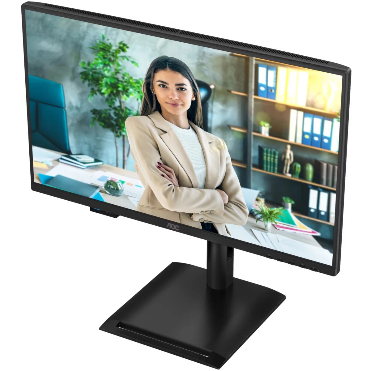 Монитор 23,8" AOC 1920x1080, WLED, 16:9, IPS, 300 cd, 1500:1, 20M:1, 4ms, 178°/178°, VGA, HDMI, DP,