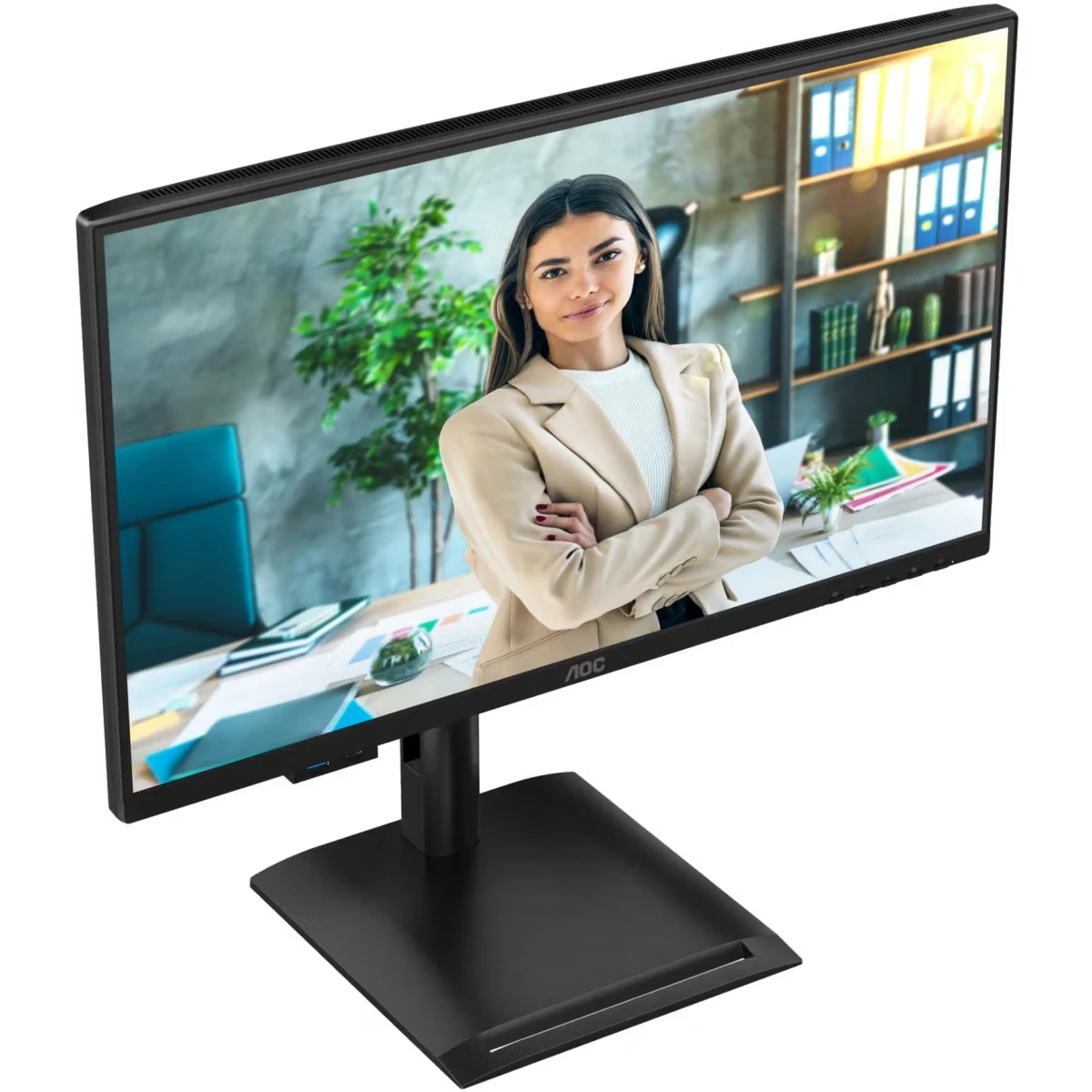 Монитор 23,8" AOC 1920x1080, WLED, 16:9, IPS, 300 cd, 1500:1, 20M:1, 4ms, 178°/178°, VGA, HDMI, DP,