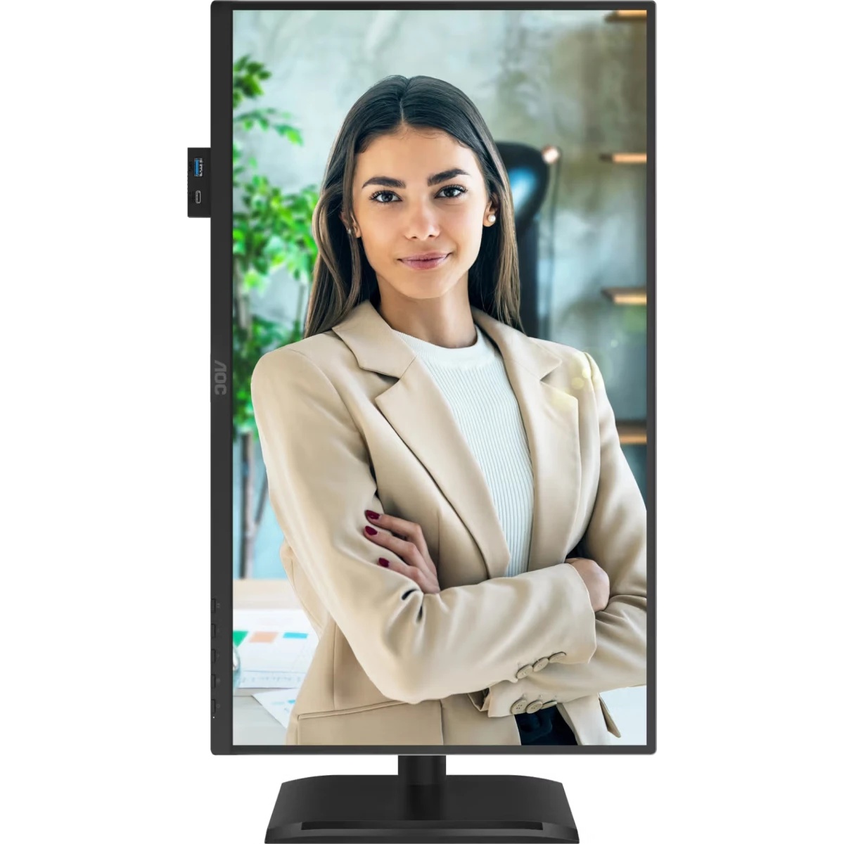 Монитор 23,8" AOC 1920x1080, WLED, 16:9, IPS, 300 cd, 1500:1, 20M:1, 4ms, 178°/178°, VGA, HDMI, DP,