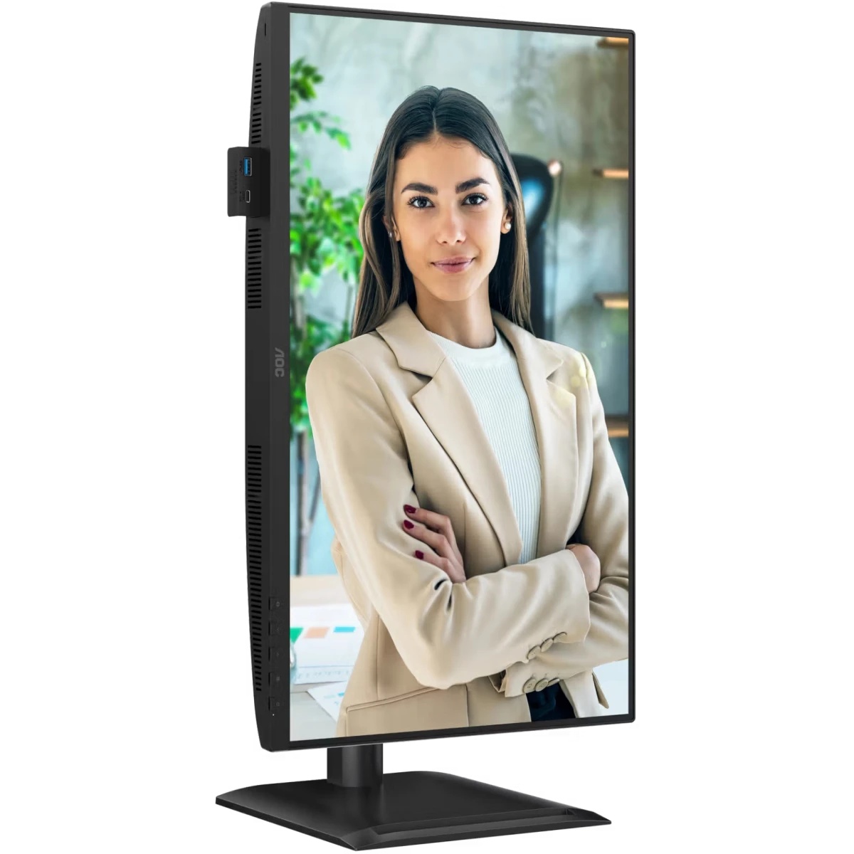 Монитор 23,8" AOC 1920x1080, WLED, 16:9, IPS, 300 cd, 1500:1, 20M:1, 4ms, 178°/178°, VGA, HDMI, DP,