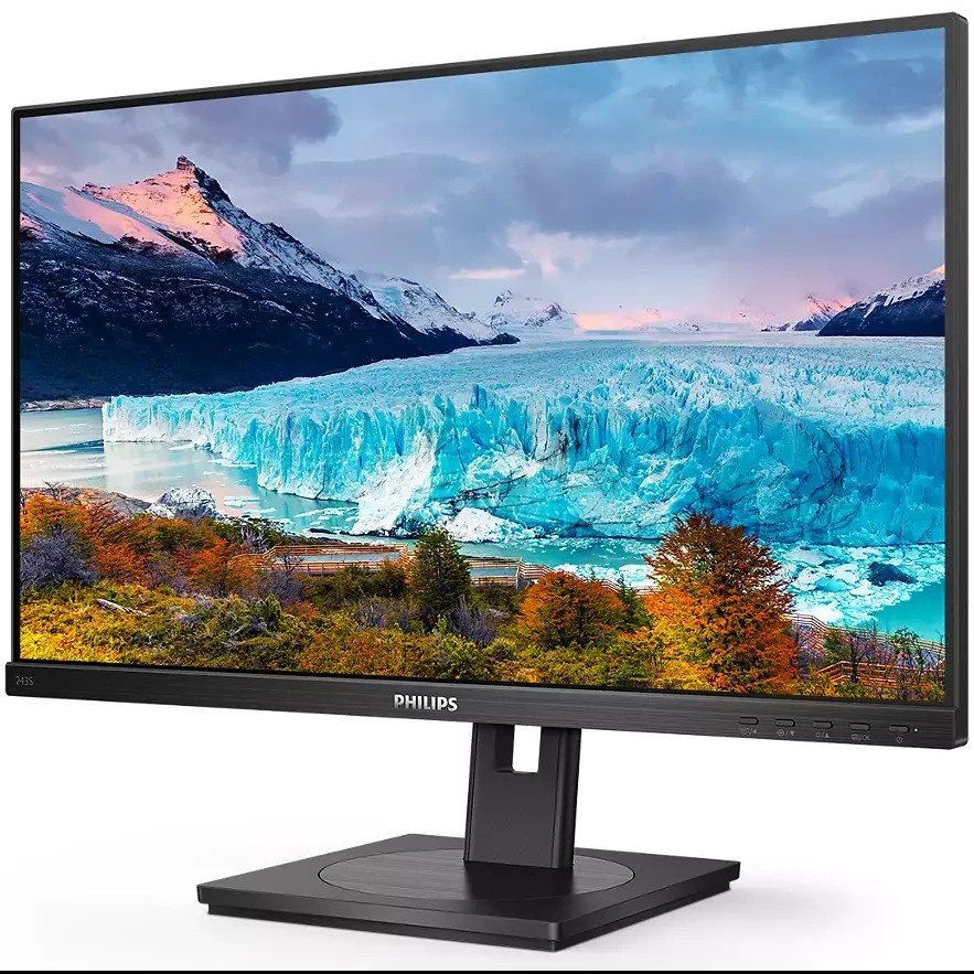 Монитор 23.8" PHILIPS 243S1/00 Black с поворотом экрана (IPS, 1920x1080, 75Hz,  4 ms, 178°/178°, 250