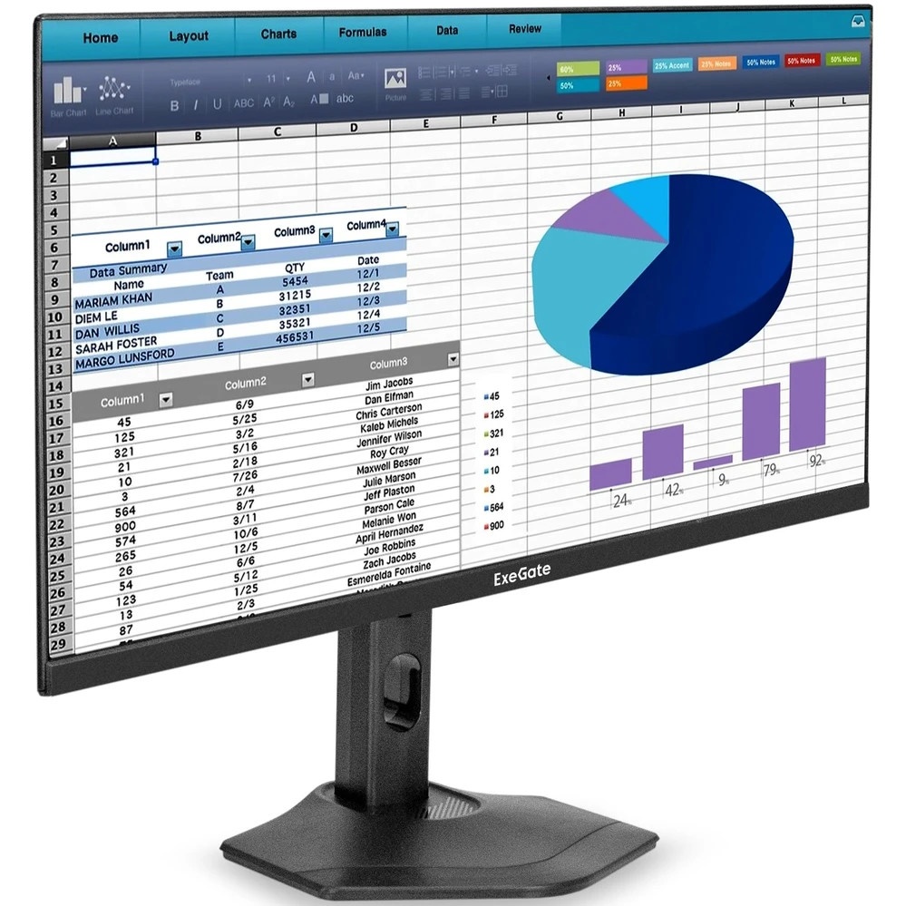 Монитор с аудио 23.8" 100 Гц ExeGate ProSmart EH2400C (IPS LED Grade A+, FHD, 1920x1080@100Гц, 16:9,
