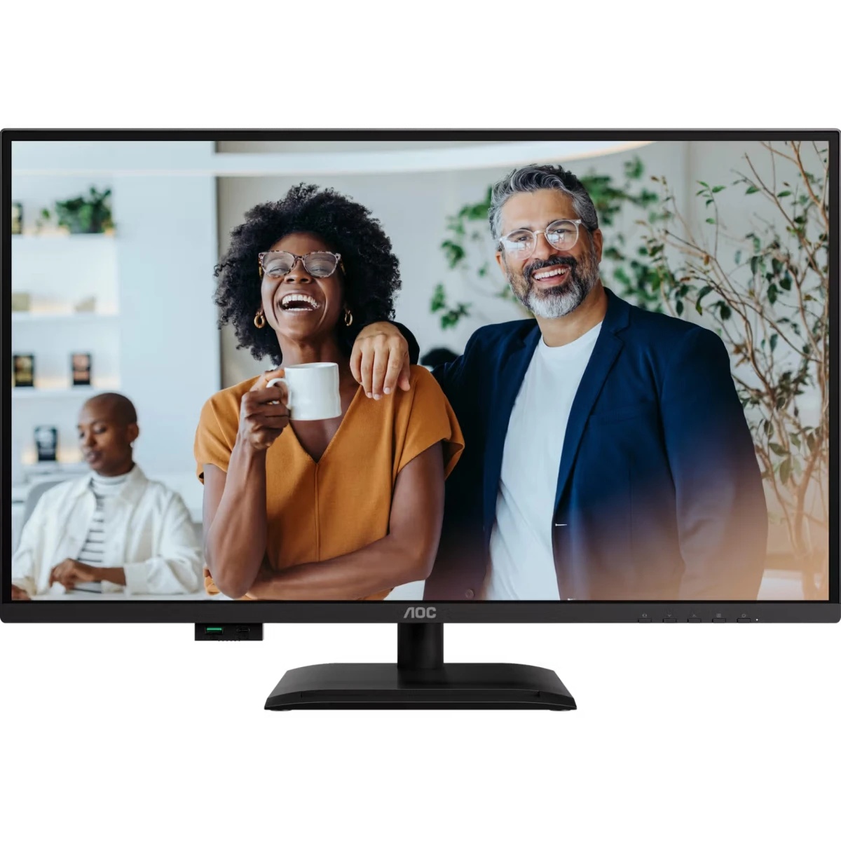 Монитор 27" AOC Q27P4CV IPS QHD, 120 Гц, 4 мс, 16:9, 350 кд/м², HDMI, DP x2, USB-C (PD), LAN, встрое