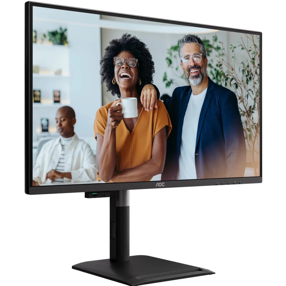 Монитор 27" AOC Q27P4CV IPS QHD, 120 Гц, 4 мс, 16:9, 350 кд/м², HDMI, DP x2, USB-C (PD), LAN, встрое