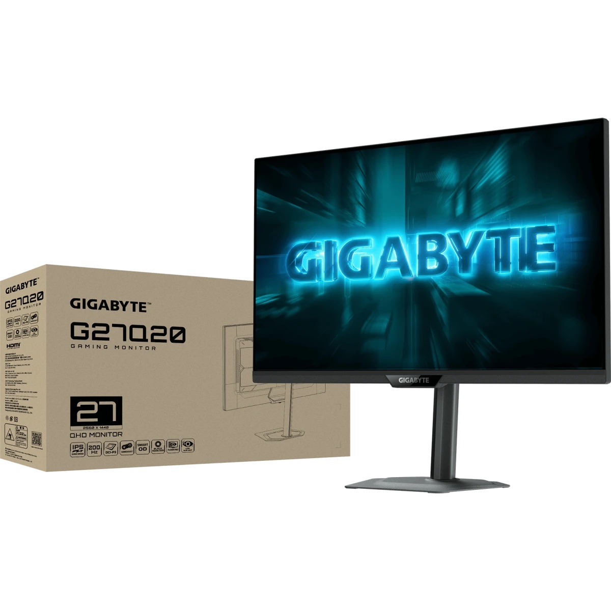 Монитор Gigabyte 27" G27Q20 черный IPS LED 16:9 HDMI полуматовая HAS Piv 1000:1 350cd 178гр/178гр 25