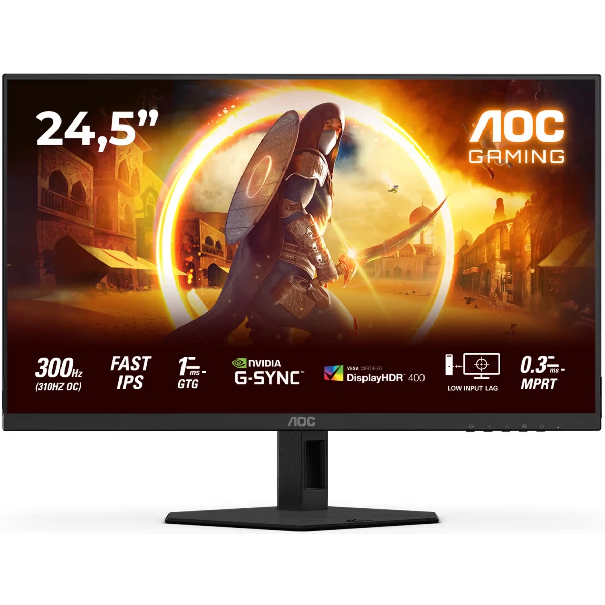 Монитор AOC 24,5" 25G4SRE, 16:9, Fast IPS, FHD, 1ms, 400cd, 300Hz, HDMI, DP