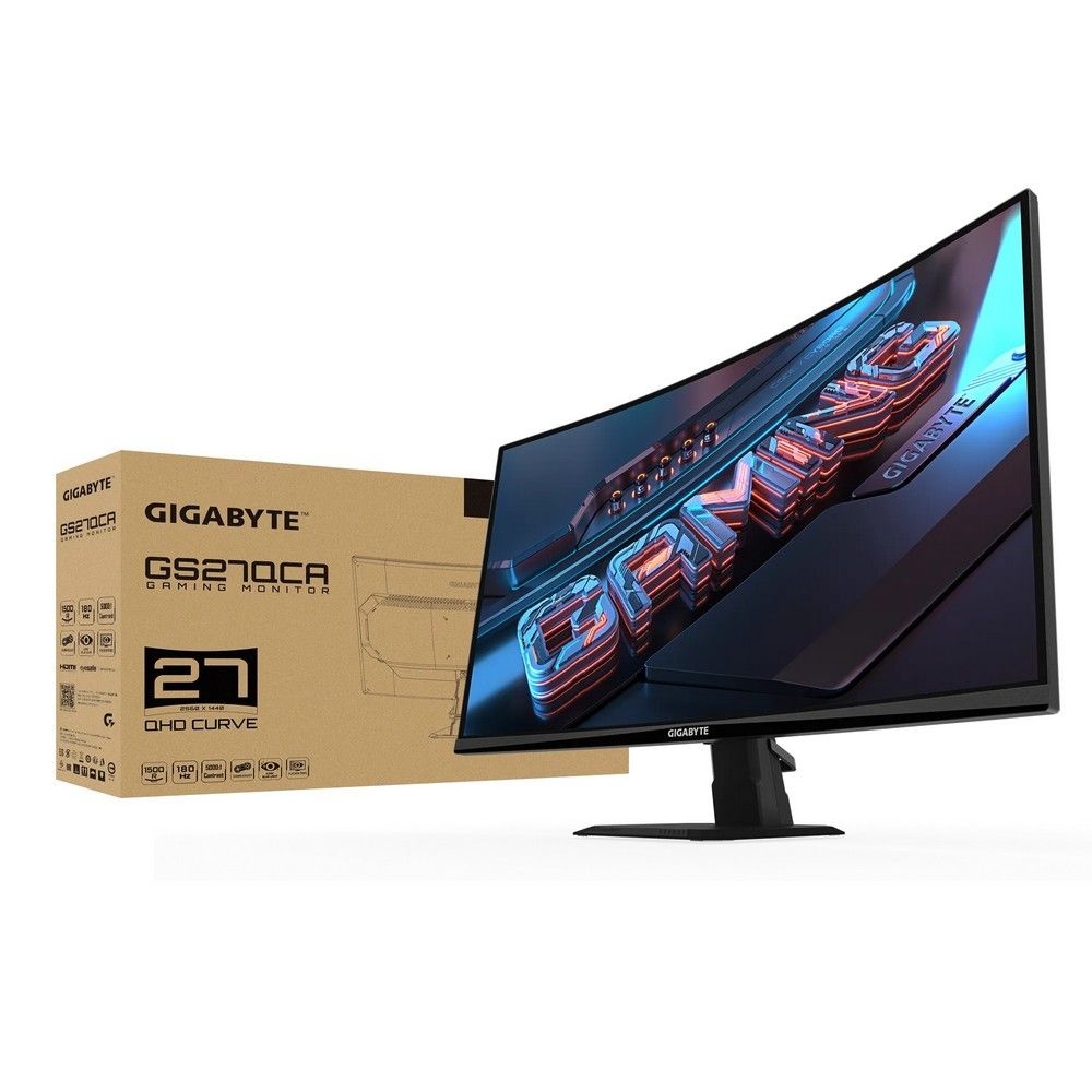 Монитор 27" Gigabyte GS27QCA EU  Black (VA, 2560x1440, 2xHDMI 2.0, 1xDP1.4, 250кд/м2, 5000:1, 16.7M,
