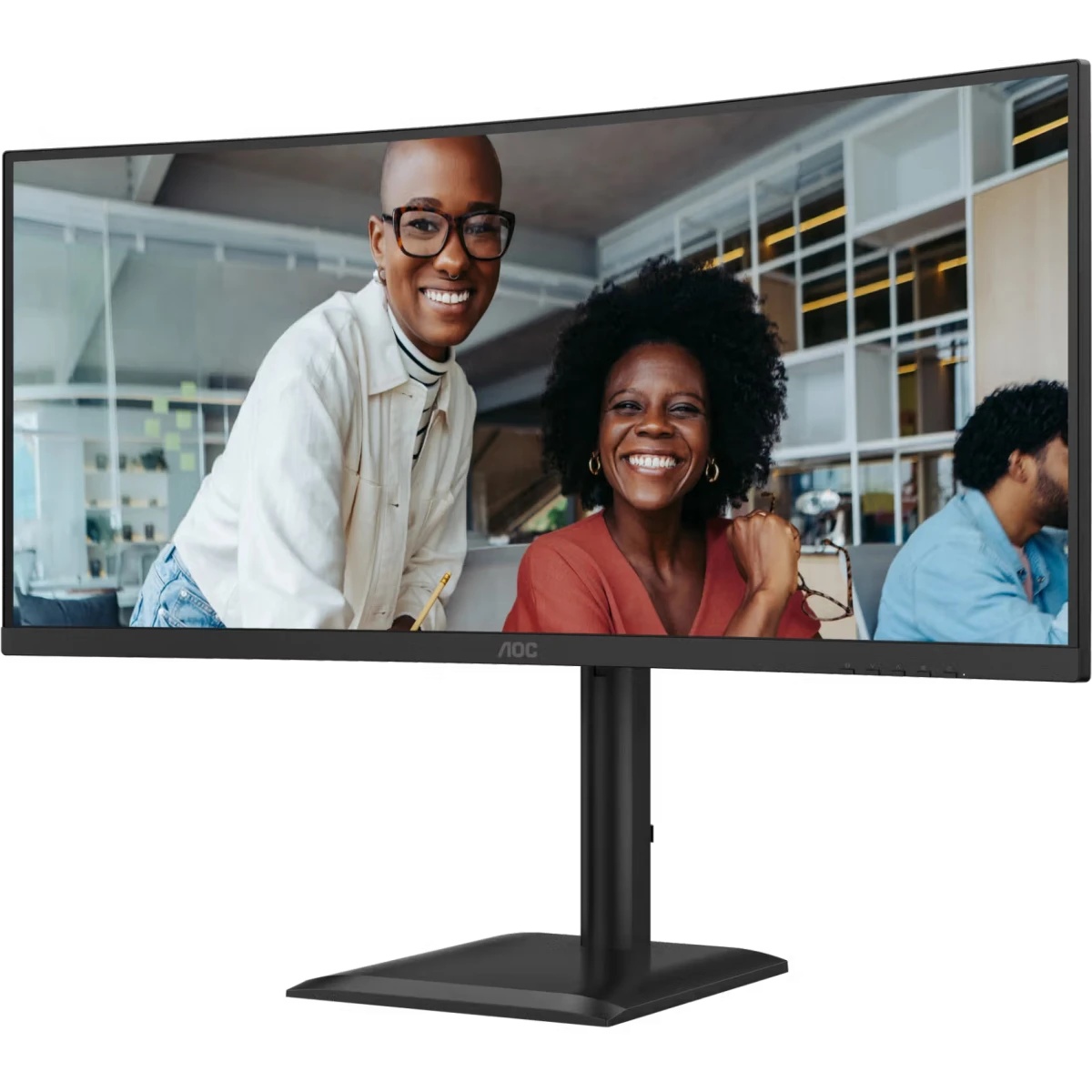 Монитор AOC 34" CU34E4CV 1500R, 21:9, VA, UWQHD, 4ms, 350cd, HDMI, DP, USB, USB-C, LAN, SPK, HAS