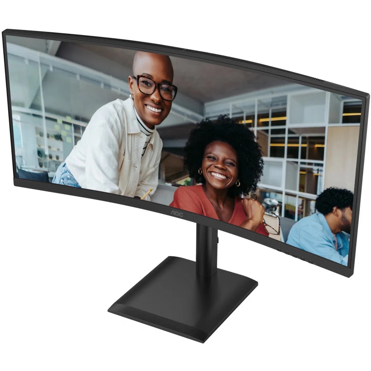 Монитор AOC 34" CU34E4CV 1500R, 21:9, VA, UWQHD, 4ms, 350cd, HDMI, DP, USB, USB-C, LAN, SPK, HAS