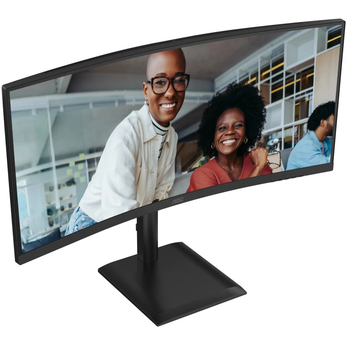 Монитор AOC 34" CU34E4CV 1500R, 21:9, VA, UWQHD, 4ms, 350cd, HDMI, DP, USB, USB-C, LAN, SPK, HAS