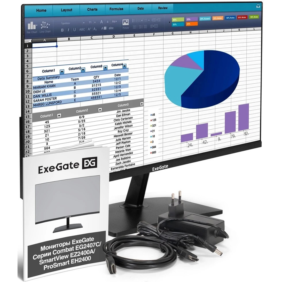 Монитор с аудио выходом 23.8" 100 Гц ExeGate SmartView EZ2400A (IPS LED Grade A+, FHD, 1920x1080@100