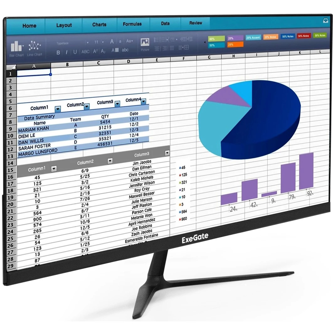Монитор с аудио 21.5" 100 Гц ExeGate ProSmart ER2207A (VA LED Grade A+, FHD, 1920x1080@100Гц, 16:9,