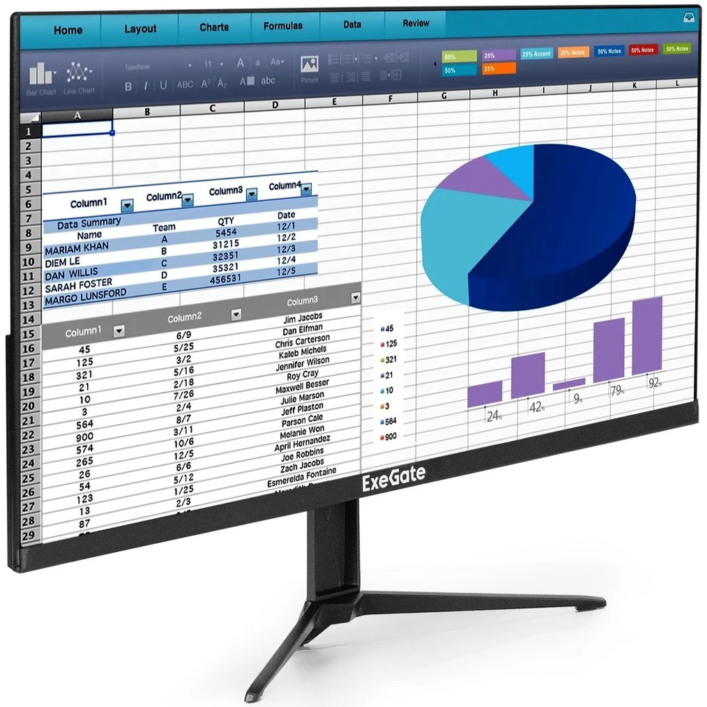 Монитор с аудио 23.8" 100 Гц ExeGate ProSmart EH2400A (VA LED Grade A+, FHD, 1920x1080@100Гц, 16:9,