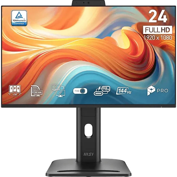 Монитор MSI PRO MP245PDG E14 23.8" 16:9 FHD(1920x1080) IPS Flat,1ms(MPRT),1300:1,100M:1,300nits,Webc