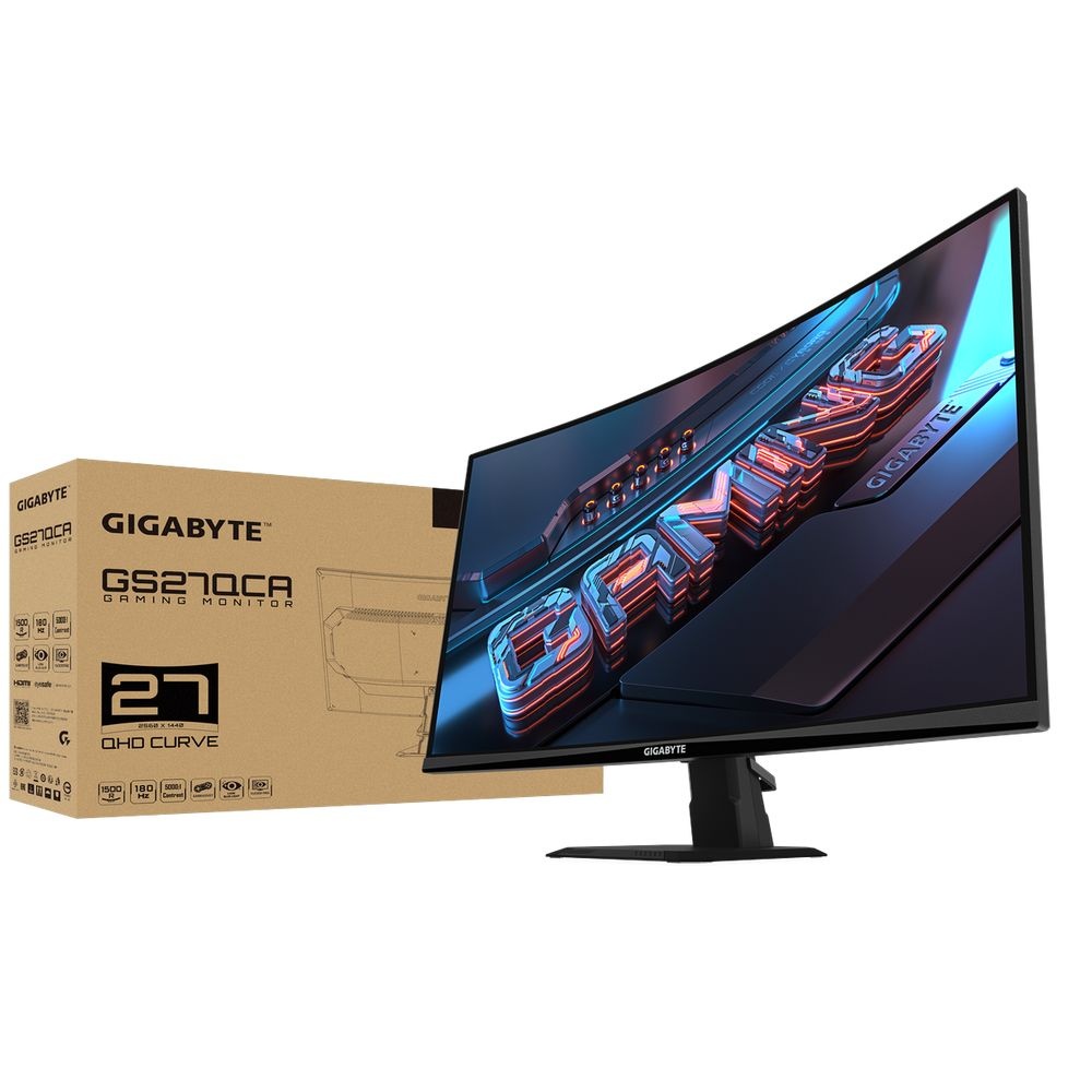 Монитор 27" Gigabyte GS27QCA EK черный (VA, 2560x1440, 2xHDMI 2.0, 1xDP1.4, 250кд/м2, 5000:1, 16.7M,