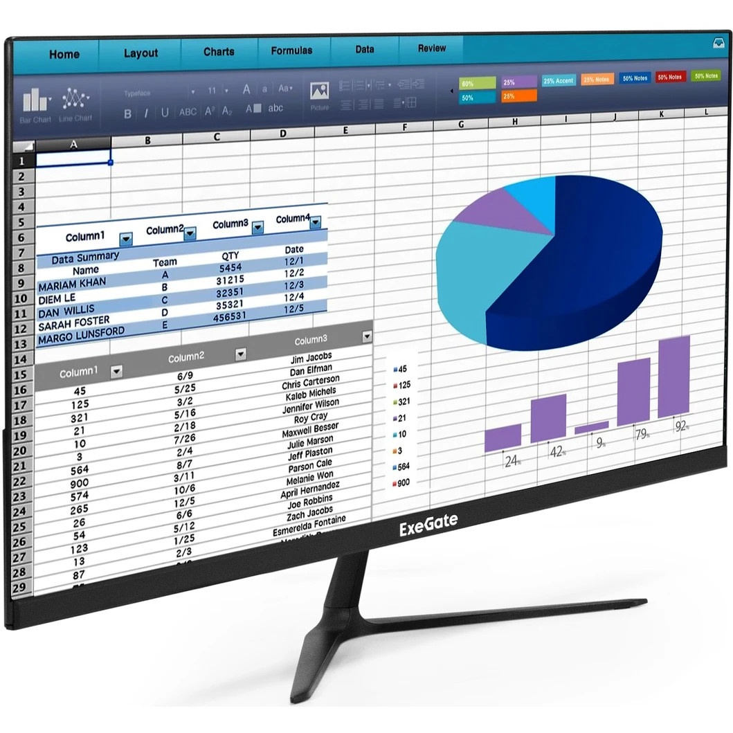 Монитор 23.8" ExeGate ProSmart EH2400T (VA LED Grade A+, FHD, 1920x1080@100Гц, 16:9, 250cd/m2, 3000: