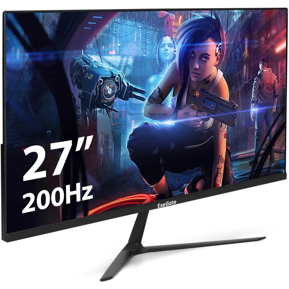 Монитор игровой с аудио 27" ExeGate Combat EG2700CA (VA LED Grade A+, FHD, 1920x1080@200Гц, 16:9, 25