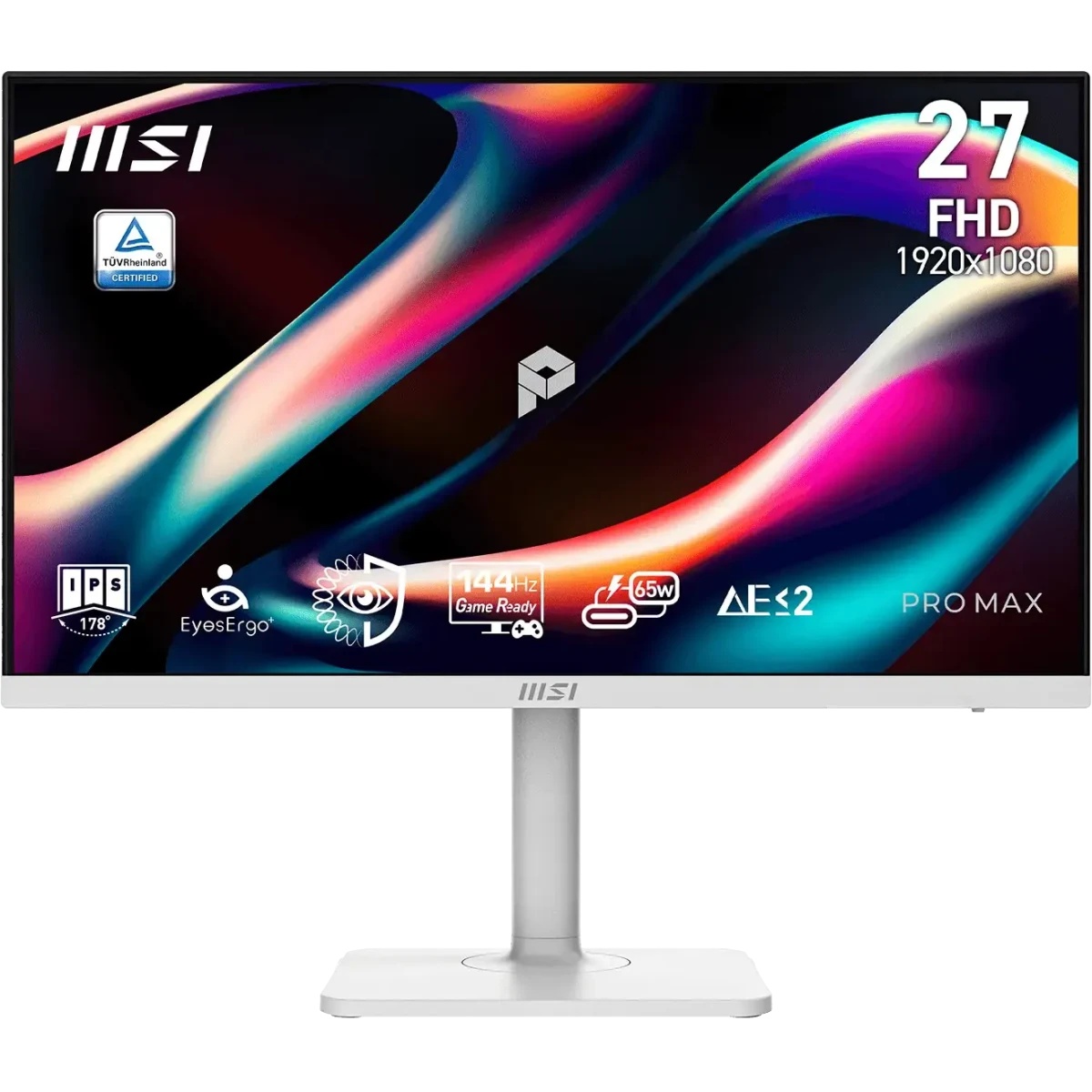 Монитор MSI 27" Pro MAX 271PHW E14 белый IPS LED 1ms 16:9 HDMI M/M матовая HAS Piv 1500:1 300cd 178г