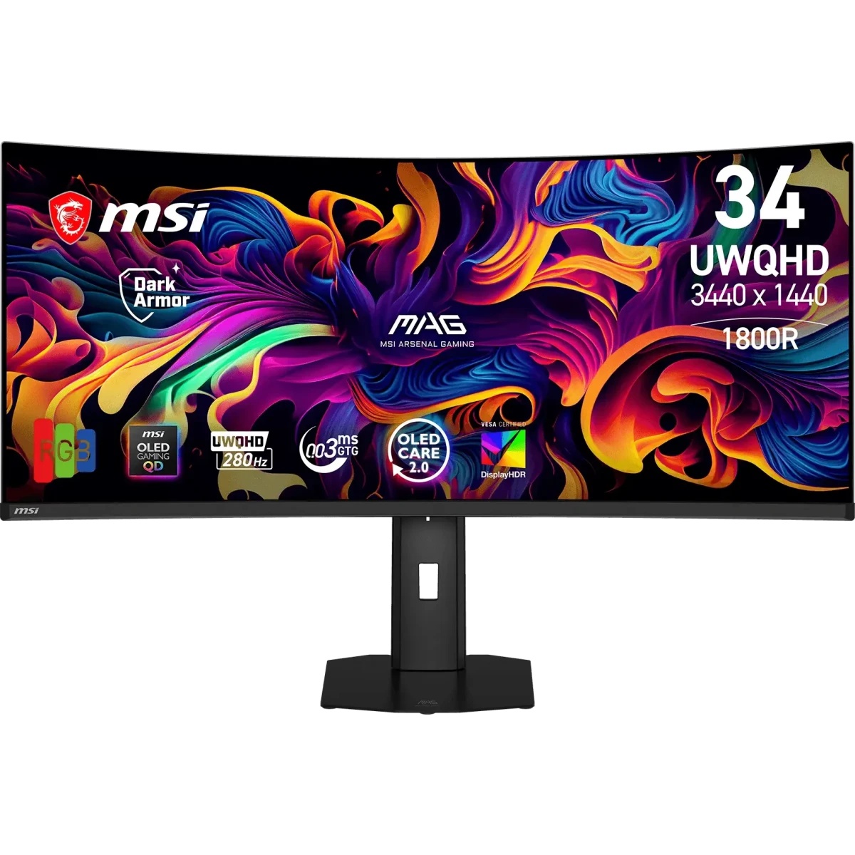 Монитор MSI 34" MPG 341CQP QD-OLED X28 черный QD OLED LED 21:9 HDMI матовая HAS 250cd 178гр/178гр 34