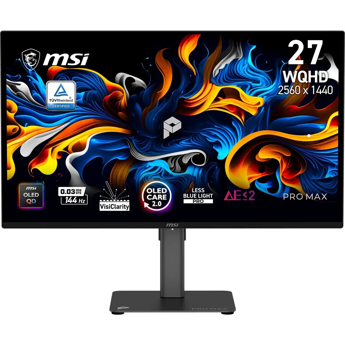Монитор 26.5" MSI PRO MAX 271QPX14G  QD-OLED, 2560x1440, 144Hz, 0,03ms, 250сd/m, 1500000:1 | 2xHDMI(
