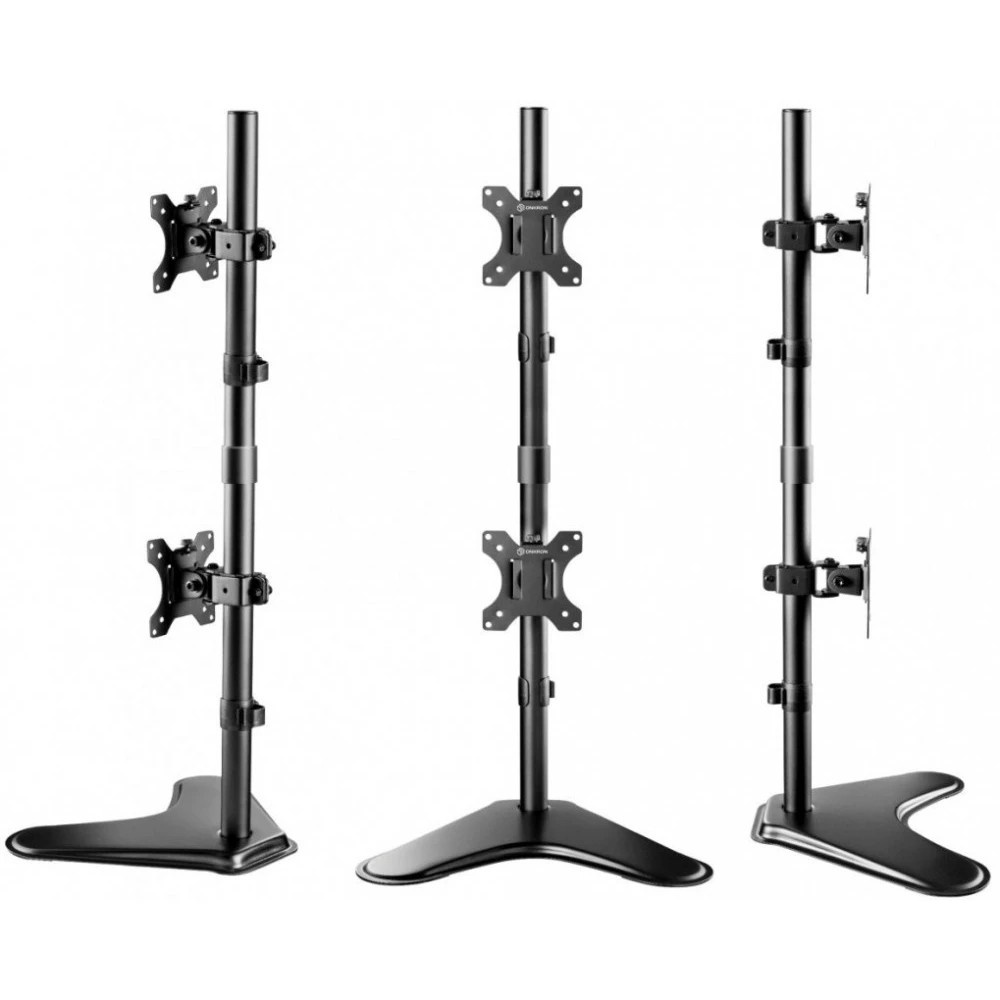 Кронштейн ONKRON D208FS для двух мониторов 13"-32" настольный, чёрный