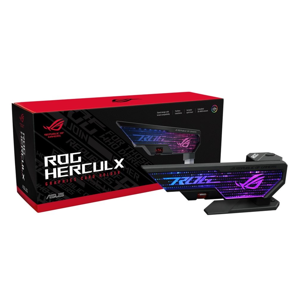 Аксессуары Держатель для видеокарты ASUS XH01/GRY/ARGB/VGA HOLDER  XH01 ROG HERCULX GRAPHICS CARD HO