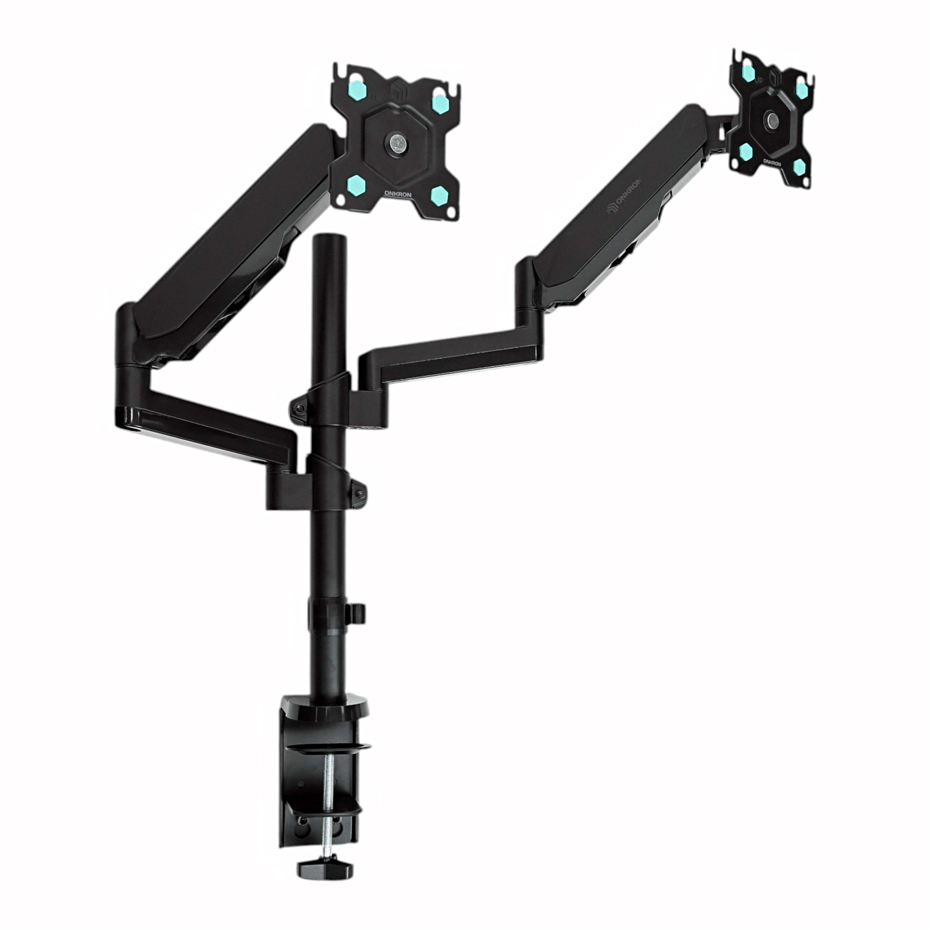 Кронштейн (держатель) ONKRON G140 для двух мониторов 13"-32" дюймов настольный, черный