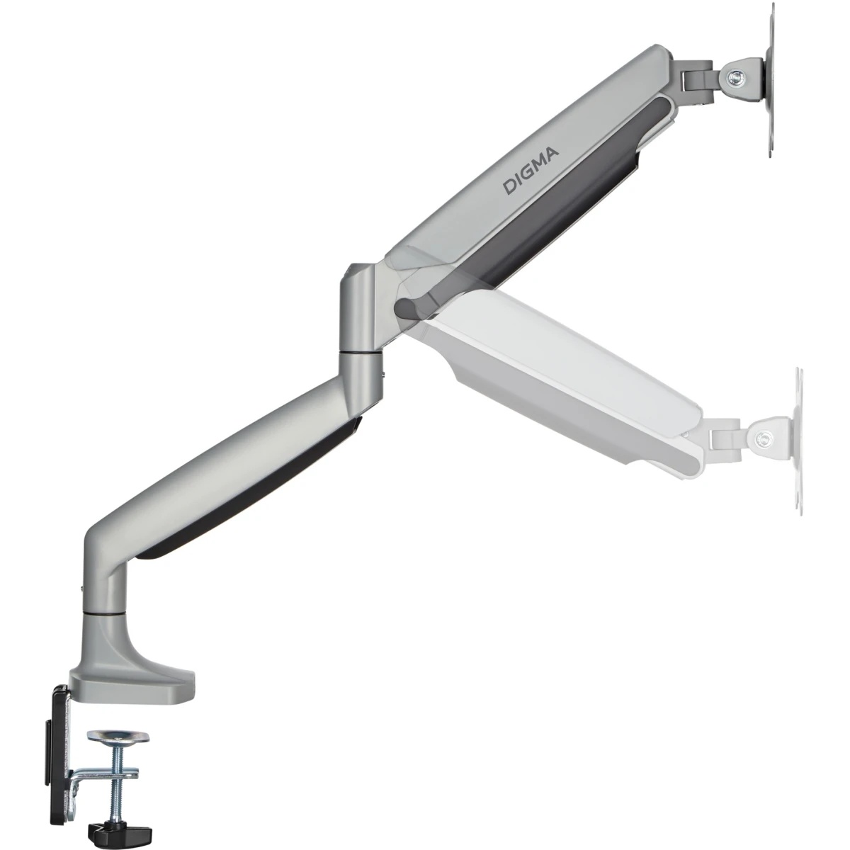 Кронштейн для мониторов ЖК Digma D-MM301 серый 17"-45" макс.15кг крепление к столешнице поворот и на