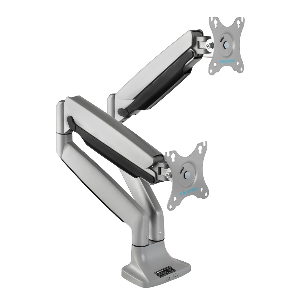 Кронштейн Kromax OFFICE-22 silver, 4 шт/уп. Кр. алюм. настол. для мон. 17"-35", max 2x15 кг, 6 ст св