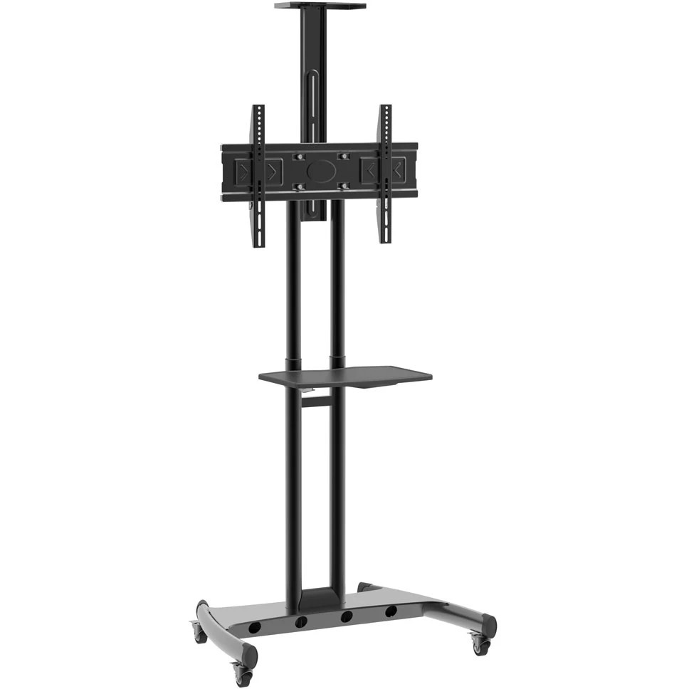Мобильная стойка напольная Kromax OMEGA-17 black, 1 шт/уп, для TV 32"-80", max вес 50 кг, высота 153