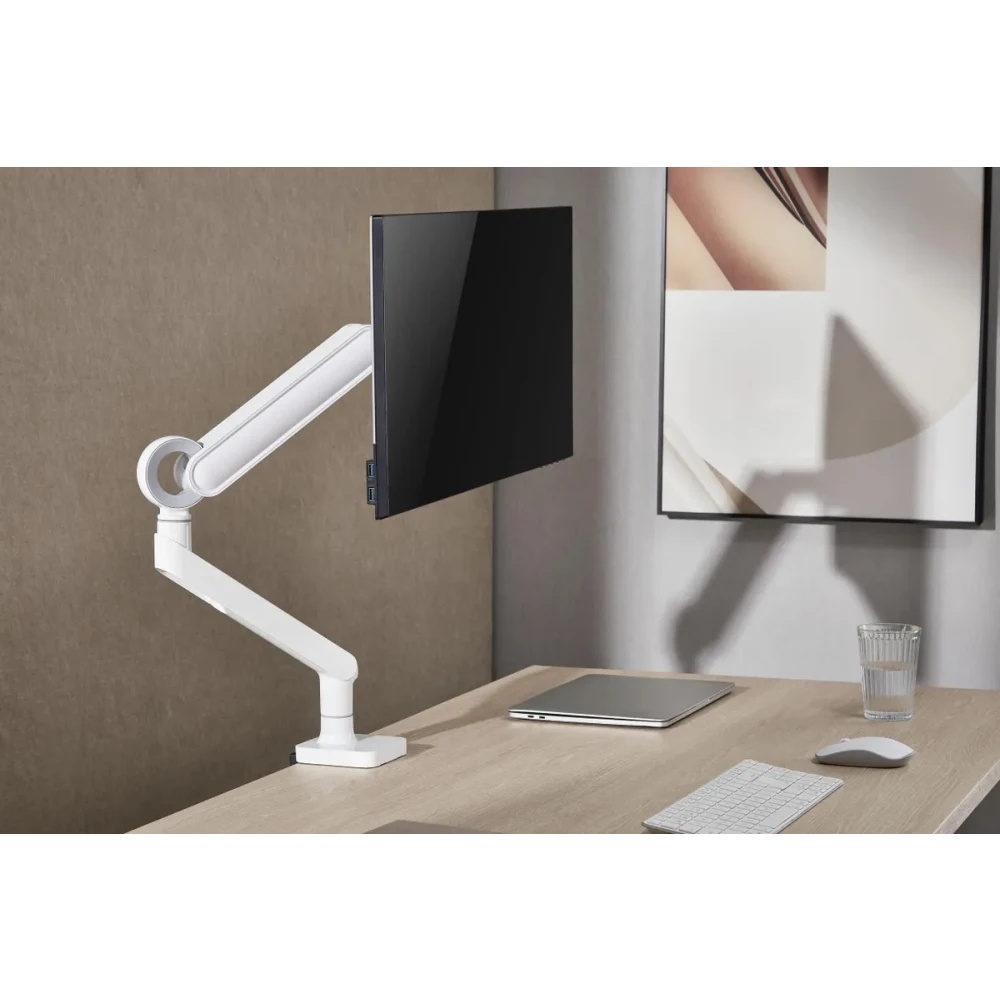 Кронштейн для мониторов Ultramounts UM719W белый 17"-35" макс.10.5кг крепление к столешнице поворот