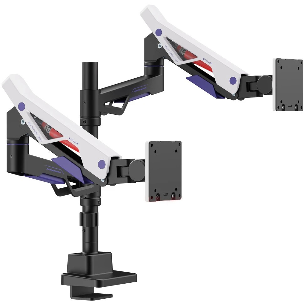Кронштейн для мониторов Ultramounts UM742BW черный/белый 24"-57" макс.27кг крепление к столешнице по