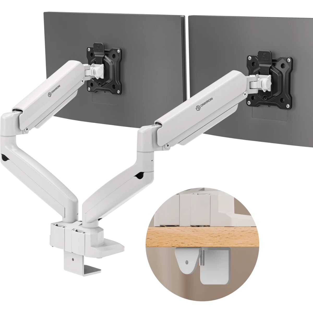 Кронштейн для мониторов Onkron G160 BW черный/белый 13"-32" макс.10кг настольный поворот и наклон ве